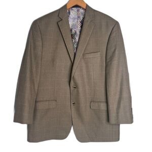 Van Heusen Studio Elbow Patch 2 Button Single Breasted Blazer Sport Coat Sz 44R